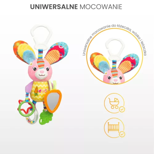 SEN színes babakocsi csörgő játék - Nyuszi Colorful