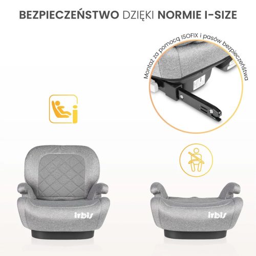 Caretero háttámás ülésmagasító IRBIS I-SIZE GRAPHITE (125-150cm)