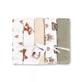 Sensillo textilpelenka 70×80 cm 5 db – Teddy Beige