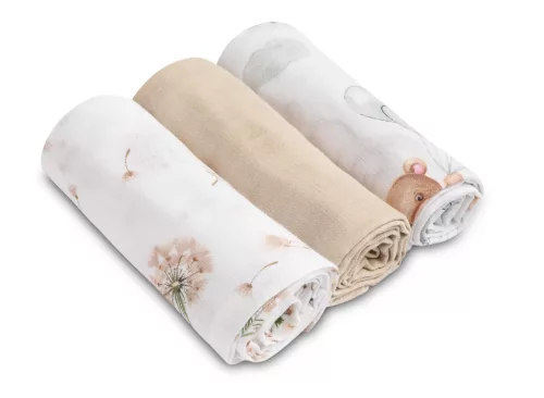 Muszlin pelenka 70x80 cm pamut 3 db - macis