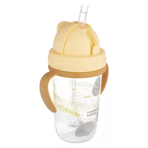 Canpol szívószálas tanulópohár súlyozott szívószállal 270 ml - Mountains Sárga - 56/620