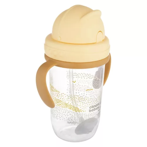 Canpol szívószálas tanulópohár súlyozott szívószállal 270 ml - Mountains Sárga - 56/620