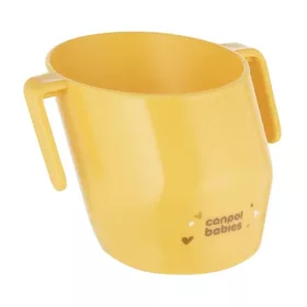   Canpol ivást tanító ferde pohár fülekkel - sárga - 74/060