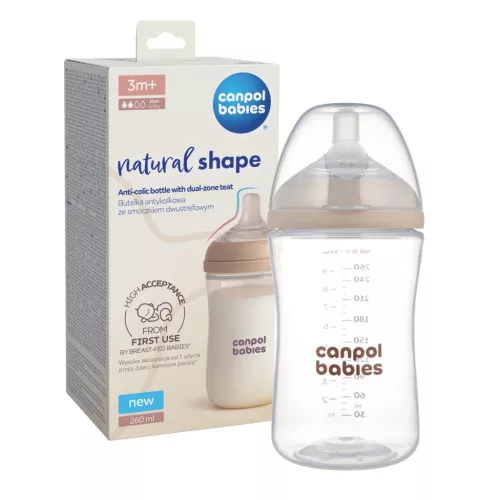 Canpol Natural Shape cumisüveg 260 ml anti-colic 30/401