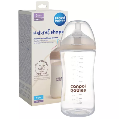 Canpol Natural Shape cumisüveg 330 ml anti-colic 35/402