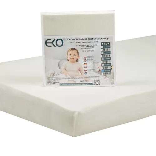 EKO lepedő gumírozott pamut 120x60 cm - bézs