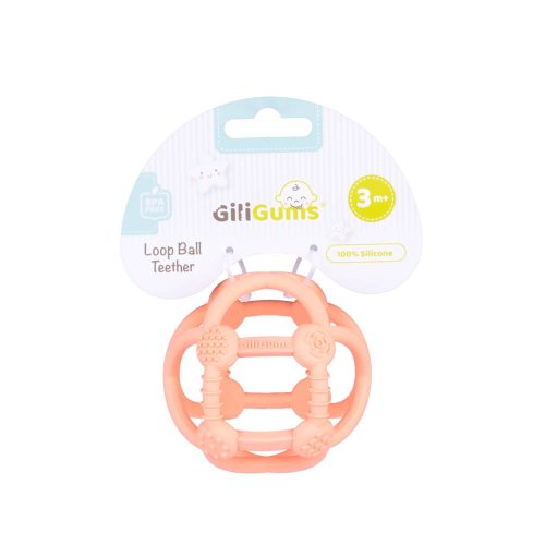 Giligums szilikon rágcsi labda - narancs