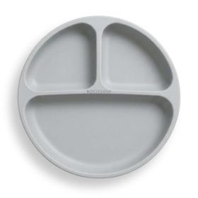   Bocioland 3 rekeszes szilikon tányér tapadókorongokkal - világosszürke