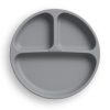 Bocioland 3 rekeszes szilikon tányér tapadókorongokkal - sötétszürke