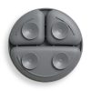 Bocioland 3 rekeszes szilikon tányér tapadókorongokkal - sötétszürke