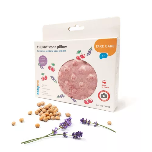 BabyOno thermo párna - cseresznyemaggal és levendulával - rózsaszín - 796/01