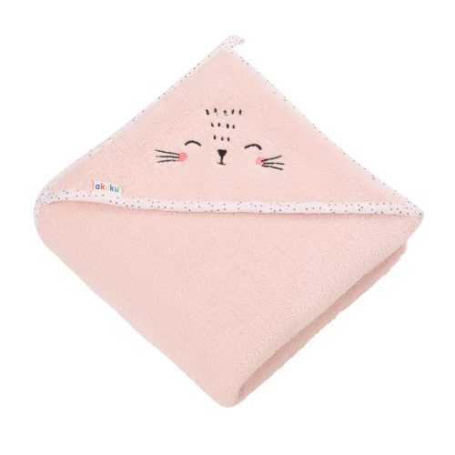 Akuku kapucnis pamut fürdőlepedő babáknak 100x100 cm - A0664