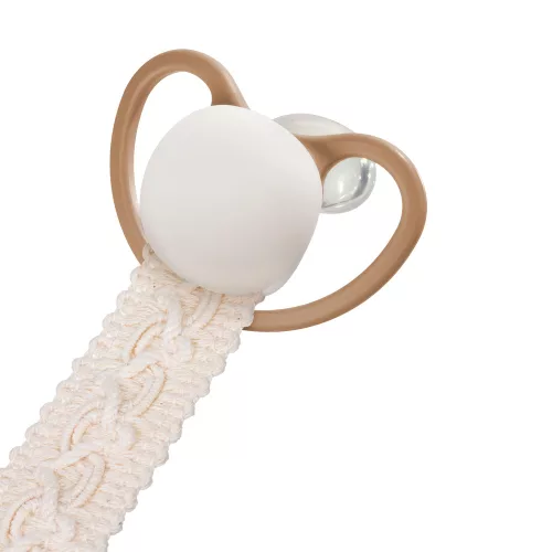 Akuku univerzális cumiszalag fa klipsszel - bézs - 0715