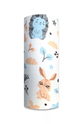Nyomott mintás tetra pelenka 70x80 cm - Süni és barátai
