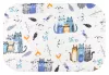 Nyomott mintás tetra pelenka 70x80 cm - Cica család kék