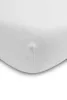 Prémium pamut gumis lepedő 120x60 cm - Deluxe fehér