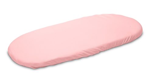 Bambusz gumis lepedő mózeskosár matracra 75x35 cm - pink