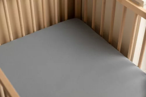 Bambusz gumis baba lepedő - 60x120 cm - szürke