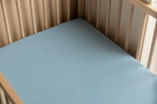 Bambusz gumis baba lepedő - 60x120 cm - kék