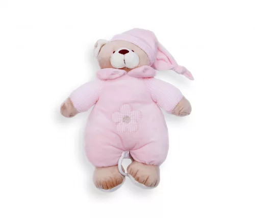 Baby Bruin plüss zenélő maci - rózsaszín 30 cm