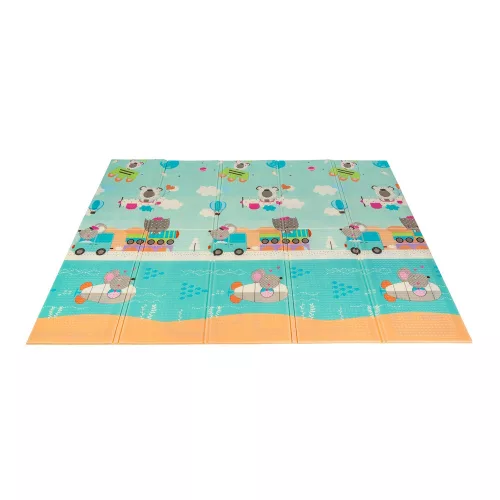 Baba játszószőnyeg 180x200 cm kétoldalas összehajtható - Vehicles
