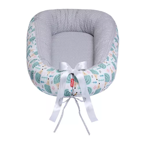 Scamp pamut babafészek kókuszbetétes - Hedgehog Green