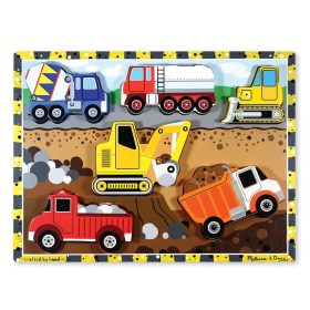   Melissa & Doug Készségfejlesztő játék, Könnyen megfogható puzzle, munkagépek