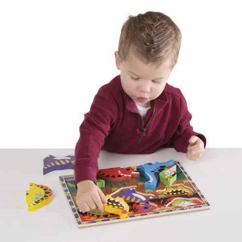 Melissa & Doug Készségfejlesztő játék, Könnyen megfogható puzzle, munkagépek