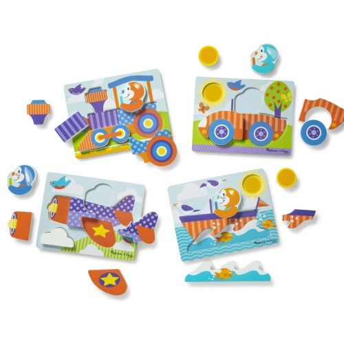 Melissa & Doug Bébi és tipegő fajátékok, Óriás puzzle, járművek