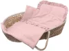 Infantilo NiKiDs babakocsi, babaöböl ágynemű szett fodorral - pamut - pink