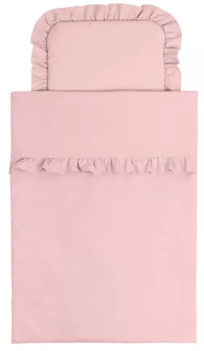 Infantilo NiKiDs babakocsi, babaöböl ágynemű szett fodorral - pamut - pink