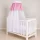 Voile baldachin függöny 290x140 cm - fehér-pink