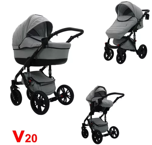 Karex VALLERO multifunkciós 3in1 babakocsi - V20 - fekete váz