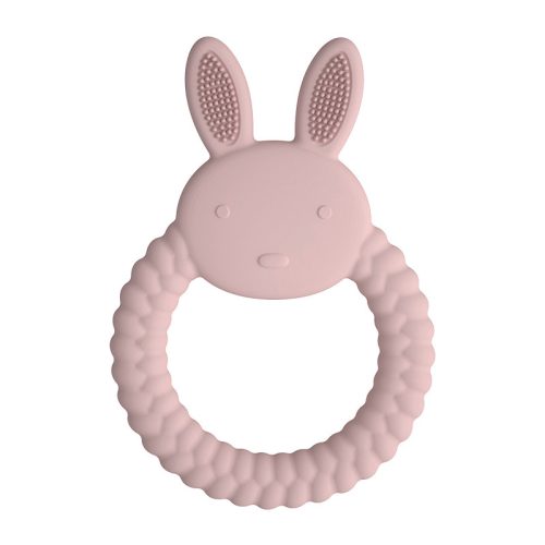 NiKiDs szilikon rágóka Rabbit Pink