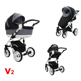   Karex VALLERO multifunkciós 3in1 babakocsi - V2 - fehér váz