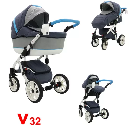 Karex VALLERO multifunkciós 3in1 babakocsi - V32 - fehér váz