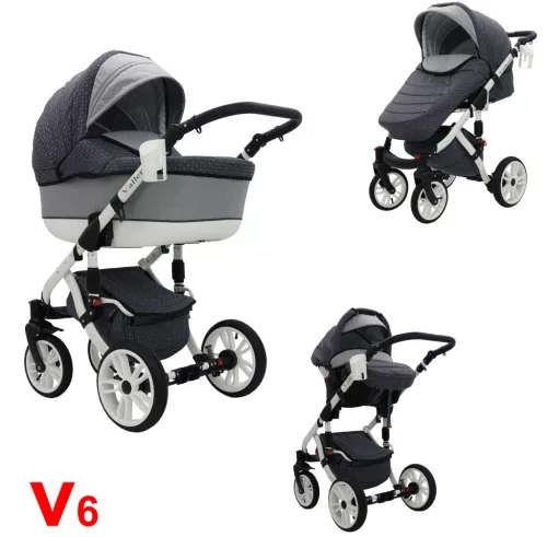 Karex VALLERO multifunkciós 3in1 babakocsi - V6 - fehér váz