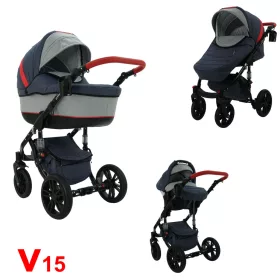   Karex VALLERO multifunkciós 3in1 babakocsi - V15 - fekete váz