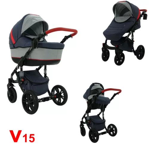 Karex VALLERO multifunkciós 3in1 babakocsi - V15 - fekete váz