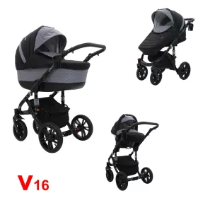   Karex VALLERO multifunkciós 3in1 babakocsi - V16 - fekete váz