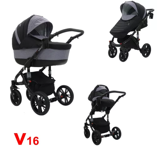 Karex VALLERO multifunkciós 3in1 babakocsi - V16 - fekete váz