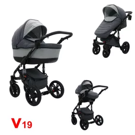   Karex VALLERO multifunkciós 3in1 babakocsi - V19 - fekete váz