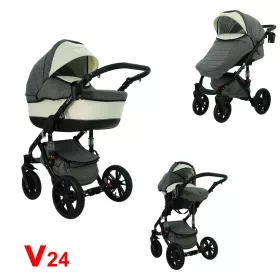   Karex VALLERO multifunkciós 3in1 babakocsi - V24 - fekete váz