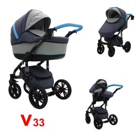   Karex VALLERO multifunkciós 3in1 babakocsi - V33 - fekete váz