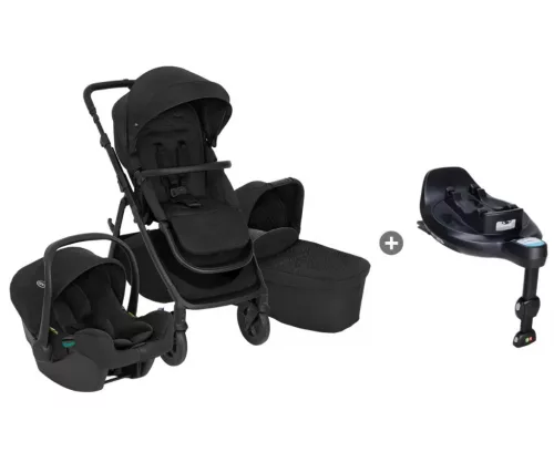 Graco Near2Me DLX 3in1 babakocsi + SnugTurn bázistalp - Midnight