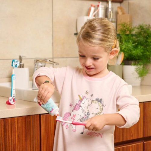 Chicco eper ízű fluormentes fogkrém Xilittel – 1–5 év (50 ml)