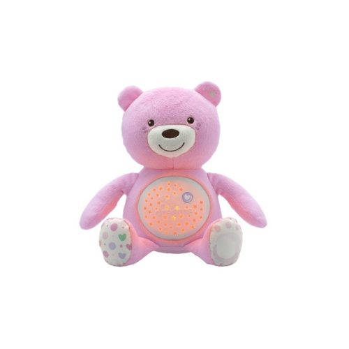 Chicco Baby Bear plüss maci projektor, vetítő és éjszakai lámpa pink