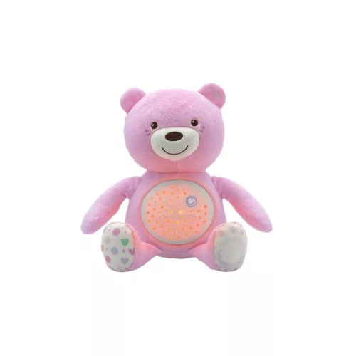 Chicco Baby Bear plüss maci projektor, vetítő és éjszakai lámpa rózsaszín