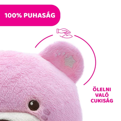 Chicco Baby Bear plüss maci projektor, vetítő és éjszakai lámpa rózsaszín