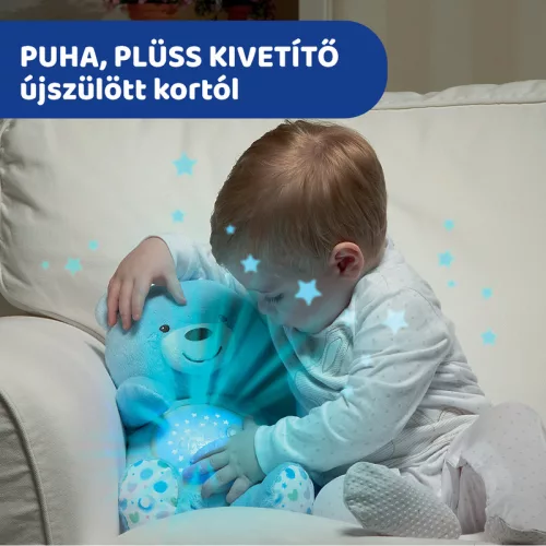 Chicco Baby Bear plüss maci projektor, vetítő és éjszakai lámpa kék